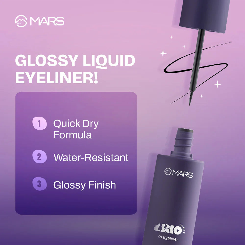 MARS TRIO Eye Makeup Kit Eyeliner Mascara Eyeshadow 24.50gm