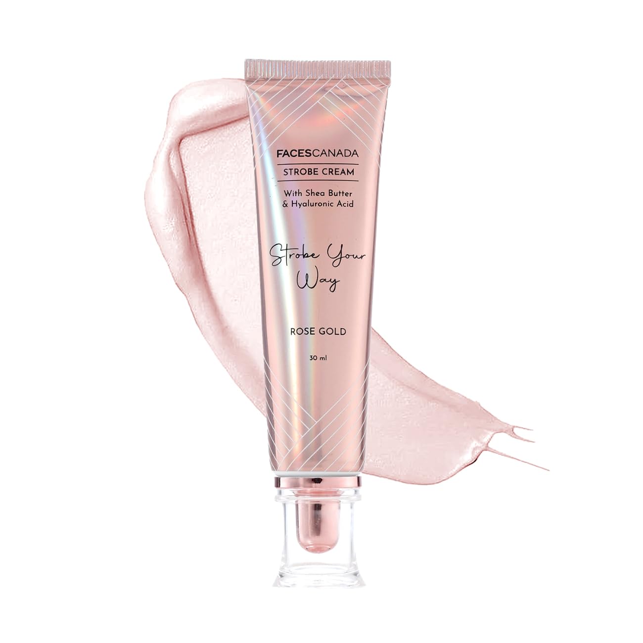 FACESCANADA Strobe Cream - Rose Gold, 30Ml | Primer + Highlighter + Moisturizer | Shea Butter & Hyaluronic Acid