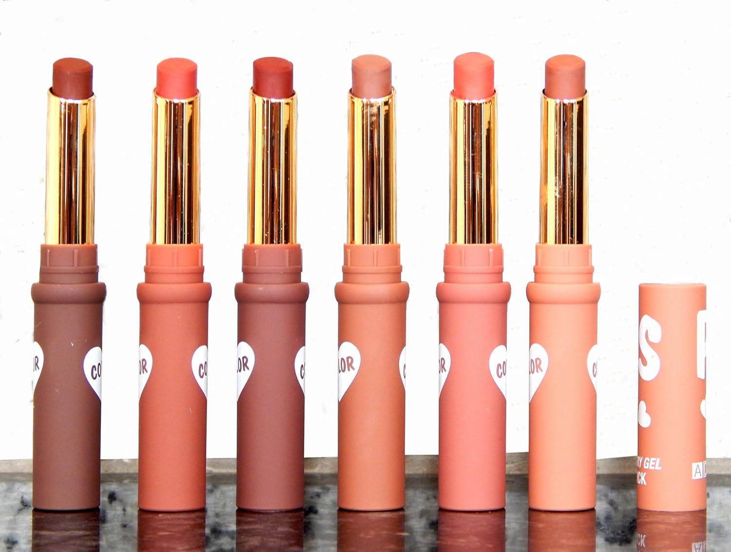 ADS-PRO Matte Non-Transferable Nude Lipstick Pack of 6, Crayon Nude Lipstick Pack, Brown Shade, Waterproof, coffee color, Non-Feathering, Up to 12 Hours Stay,
