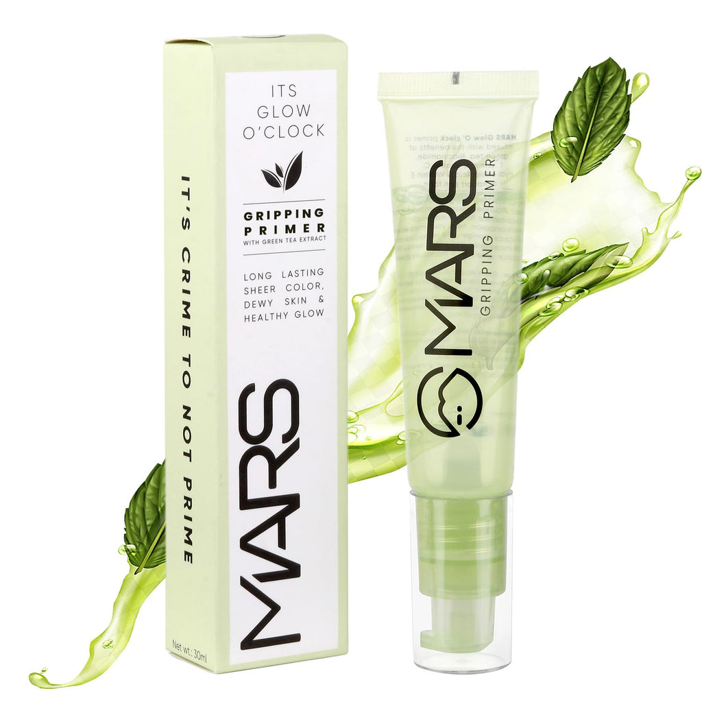 MARS Glow O' Clock Gel Primer for Face Makeup | Enriched with Green Tea Extracts | Dewy Primer | Long Lasting