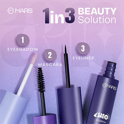 MARS TRIO Eye Makeup Kit Eyeliner Mascara Eyeshadow 24.50gm