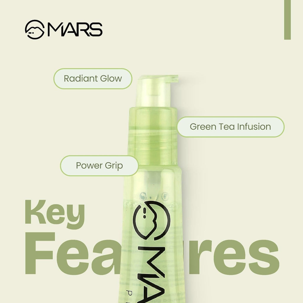 MARS Glow O' Clock Gel Primer for Face Makeup | Enriched with Green Tea Extracts | Dewy Primer | Long Lasting