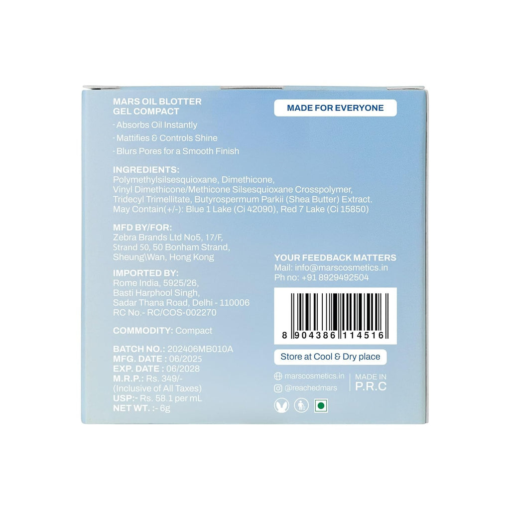 MARS Setter And Blotter Gel Oily Compact 5 Gm Shine Free Matte Finish