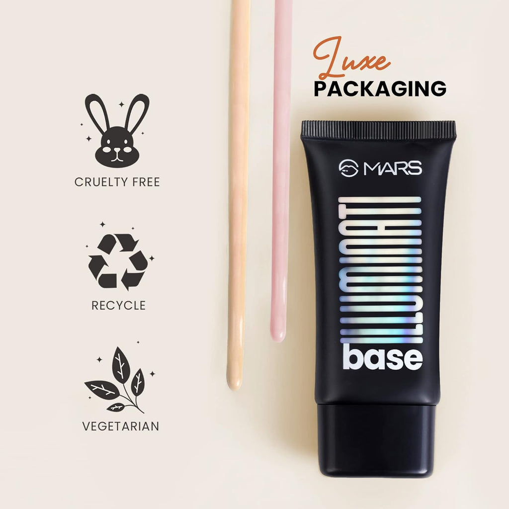 MARS Illuminati Base Dewy Primer with Highlighter | Glowy Dewy Primer for Face Makeup | Natural Finish (45ml) (PINK)