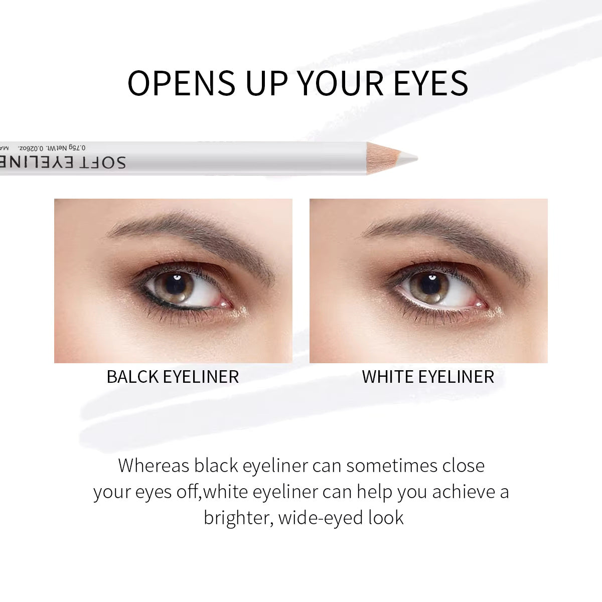 S.F.R. COLOR White Eyeliner Pencil | White Eye kajal and Skin marking Pencil |Smudge Proof, Waterproof, Pack of 3