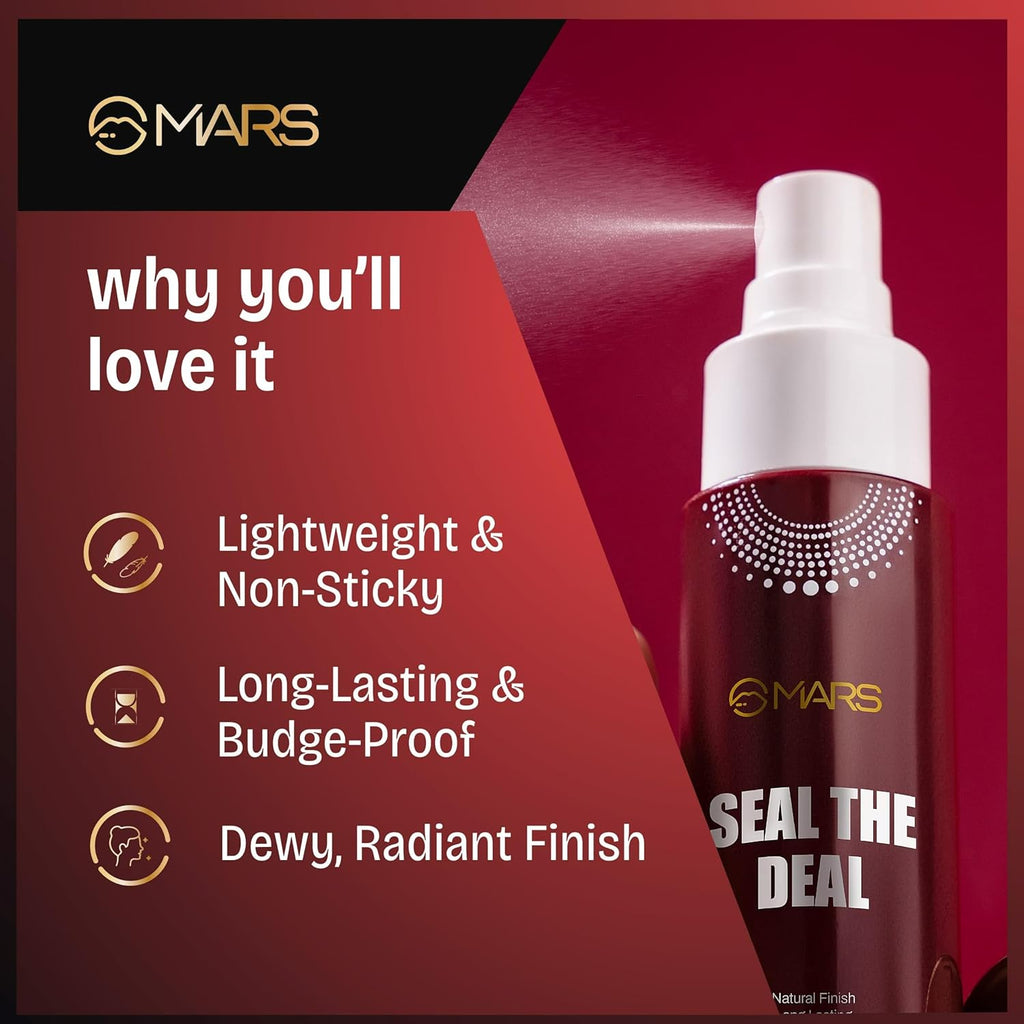 MARS Long Lasting Makeup Fixer spray with Hyaluronic acid | Hydrating Dewy base Setting Spray for Professional Face Make up